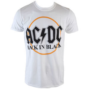 Tričko metal ROCK OFF AC-DC Back In Black Circle biela