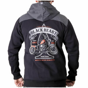 mikina s kapucňou BLACK HEART ORANGE CHOPPER Čierna