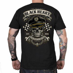 tričko BLACK HEART OLD SCHOOL RACER Čierna