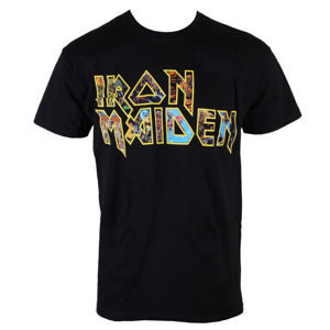 Tričko metal ROCK OFF Iron Maiden Eddie Logo Čierna