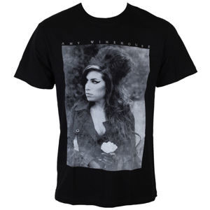 Tričko metal ROCK OFF Amy Winehouse Flower Portrait Čierna