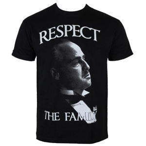 tričko filmové HYBRIS The Godfather Respect The Family Čierna XL
