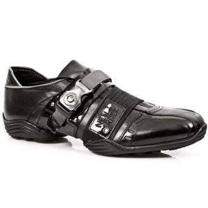 topánky kožené NEW ROCK CHAROL STUCO ACERO Čierna 43