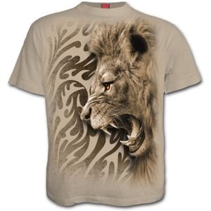 tričko SPIRAL Tribal Lion béžová M