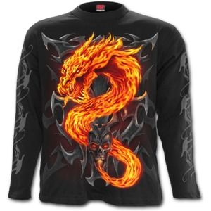 tričko SPIRAL Fire Dragon Čierna