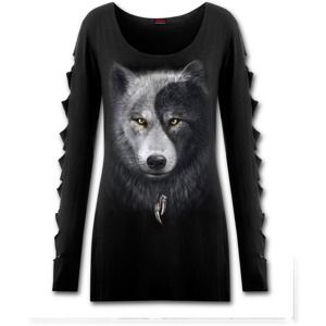 tričko SPIRAL Wolf Chi Čierna L