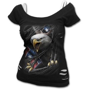 tričko SPIRAL Rebel Eagle Čierna S