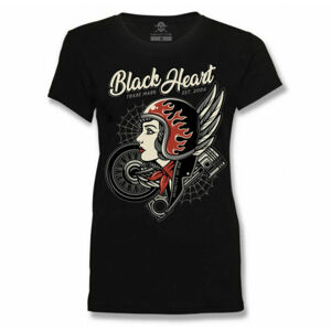 tričko BLACK HEART MOTORCYCLE GIRL Čierna