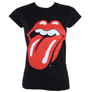 Tričko metal ROCK OFF Rolling Stones Classic Tongue Black Čierna