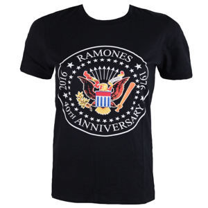 Tričko metal ROCK OFF Ramones 40th Anniversarry Seal Čierna