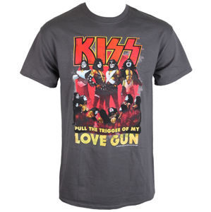 Tričko metal LOW FREQUENCY Kiss Love Gun sivá XL