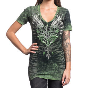 tričko hardcore AFFLICTION Sinful Undying Čierna zelená XL