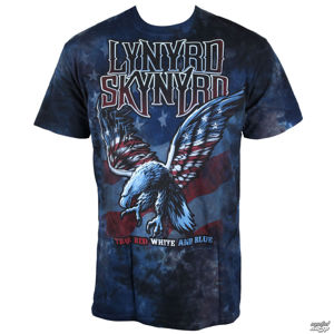 Tričko metal LIQUID BLUE Lynyrd Skynyrd True Red, White & Blue Tie-Dye Čierna viacfarebná S