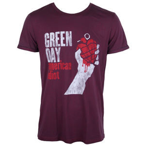 Tričko metal ROCK OFF Green Day American Idiot Čierna červená S
