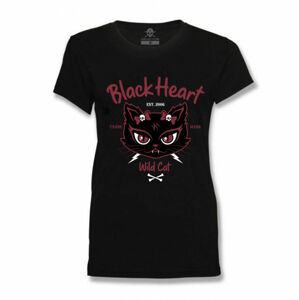 tričko dámske BLACK HEART - WILD CAT - BLACK - 9442