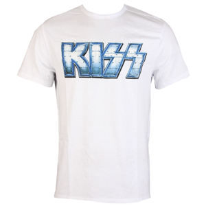 Tričko metal AMPLIFIED Kiss METAL DISTRESSED LOGO Čierna biela XL