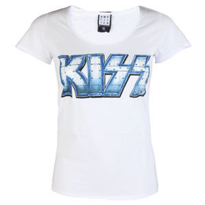 Tričko metal AMPLIFIED Kiss METAL DISTRESSED Čierna biela XL