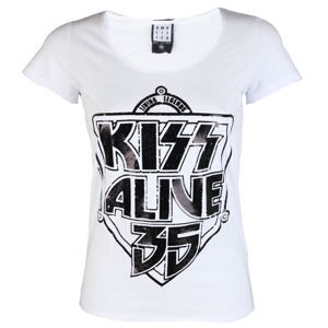 Tričko metal AMPLIFIED Kiss K 35 WHITE Čierna biela XL