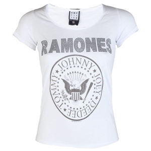 Tričko metal AMPLIFIED Ramones LOGO DIAMANTE Čierna biela XL