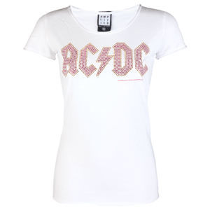 Tričko metal AMPLIFIED AC-DC LOGO WHITE RED Čierna biela