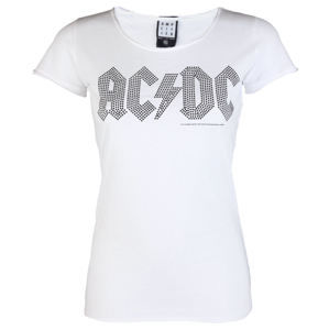 Tričko metal AMPLIFIED AC-DC LOGO WHITE BLACK Čierna biela XL