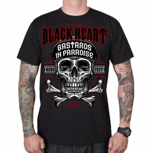 tričko pánske BLACK HEART - BASTARD IN PARADISE - BLACK - 9502