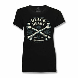tričko dámske BLACK HEART - BONES - BLACK - 9550
