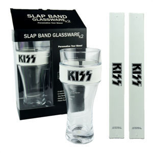 poháre (sada 2ks + náramok) KISS - Logo White - ICC-2M-K01-3002