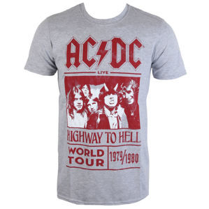 Tričko metal ROCK OFF AC-DC Highway To Hell World Tour 1979/80 Čierna sivá S