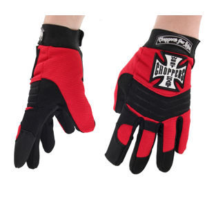rukavice West Coast Choppers - RIDING - BLACK/RED - WCCHS003RD M