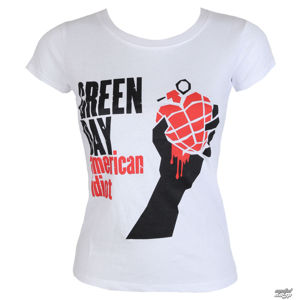 Tričko metal ROCK OFF Green Day American Idiot Čierna biela L