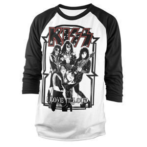 Tričko metal HYBRIS Kiss I Love It Loud Čierna biela XL