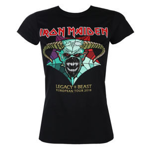 Tričko metal ROCK OFF Iron Maiden Legacy of the Beast European Tour 2018 Čierna M