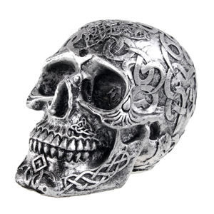 dekorácia lebka (pokladnička) Mystic Ornament Skull - TMAVO STRIEBORNÁ - 78/5748
