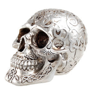 dekorácia lebka (pokladnička) Mystic Ornament Skull - STRIEBORNÁ - 78/5748