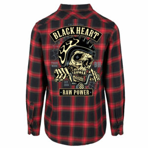 košeľa pánska BLACK HEART - RAW POWER - RED - 9937