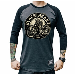 tričko pánske s 3/4 rukávom BLACK HEART - CHOPPER KING - GREY - 9940