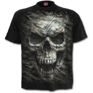 tričko SPIRAL CAMO-SKULL Čierna