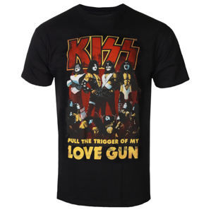 Tričko metal ROCK OFF Kiss Love Gun Čierna