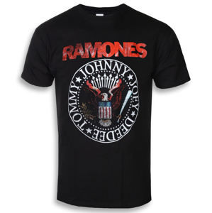 Tričko metal ROCK OFF Ramones Eagle Seal Čierna