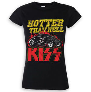 Tričko metal HYBRIS Kiss Hotter Than Hell Čierna XL