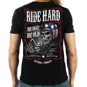 tričko hardcore LETHAL THREAT RIDE HARD Čierna L