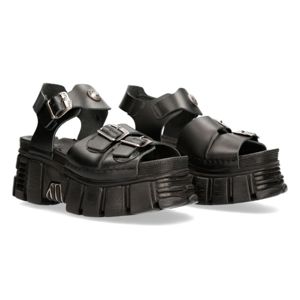 topánky kožené NEW ROCK TANK LEATHER BLACK Čierna 38