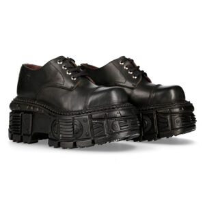 topánky kožené NEW ROCK CRUST NEGRO Čierna