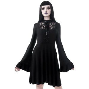 šaty dámske KILLSTAR - Sabrina Ruffle - BLACK - KSRA000509 S