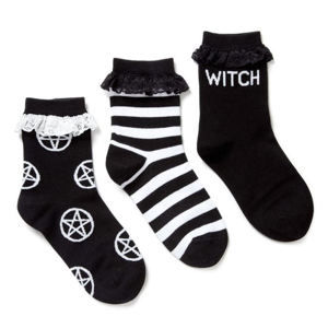 ponožky (set 3 párov) KILLSTAR - Witchy Bitchy - Black - K-SCK-F-2429
