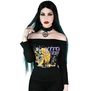 tričko KILLSTAR Witch Queen Bardot Čierna