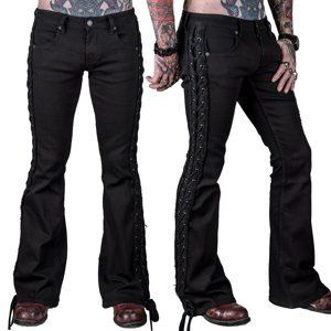 nohavice pánske (jeans) WORNSTAR - Starchaser - Black Denim Flare Cut - Black - WSP-07-SCKSL