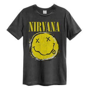 tričko metal AMPLIFIED Nirvana Worn Out Smiley Čierna S
