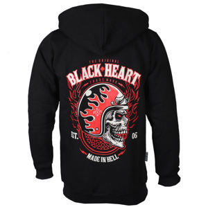 mikina s kapucňou BLACK HEART HATTER Čierna XXL